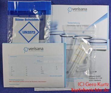 Testosteron Speicheltest von verisana - Lieferumfang
